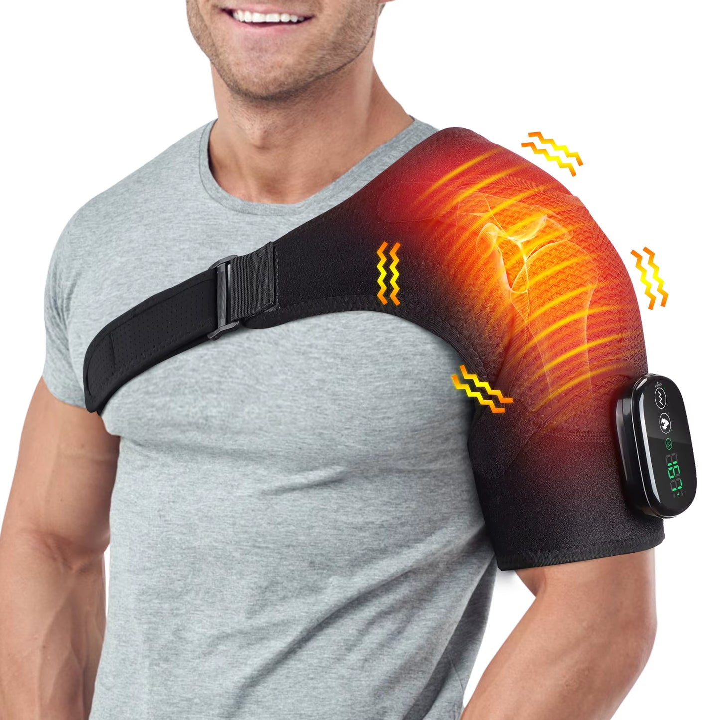 Electric Shoulder Massager Heating Pad Vibration Massage Support Belt Shoulder Thermal Brace